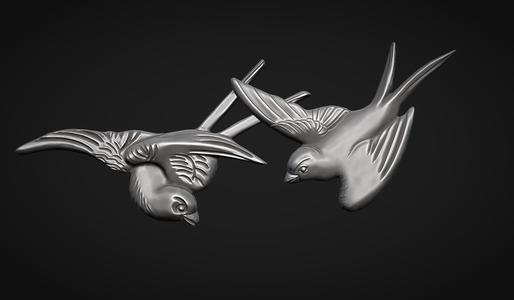 Flying birds bas relief 3D Model