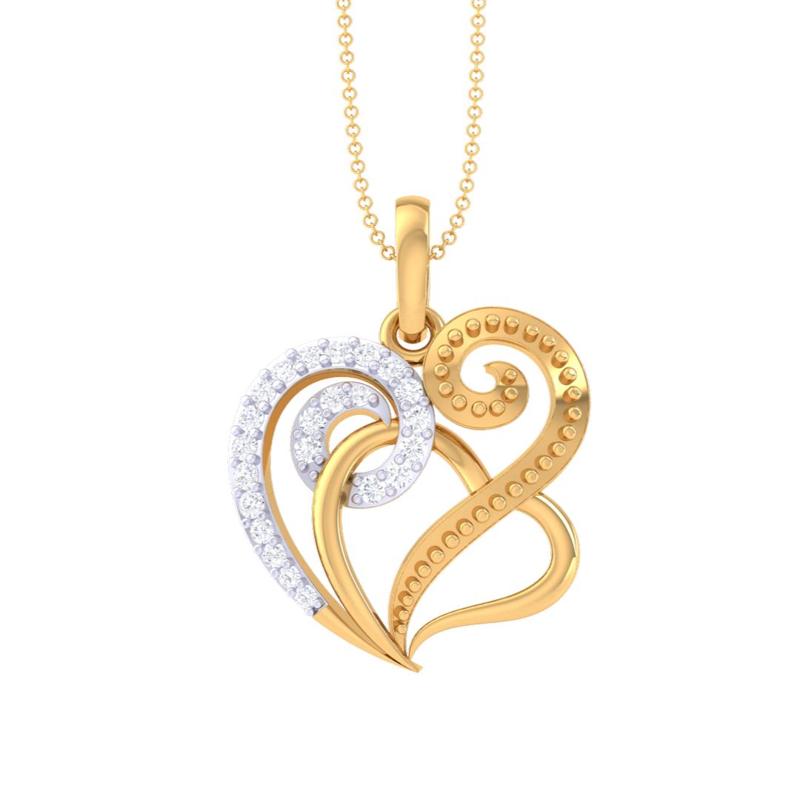 3D Printable Cad jewelry design of Lady diamond Pendant