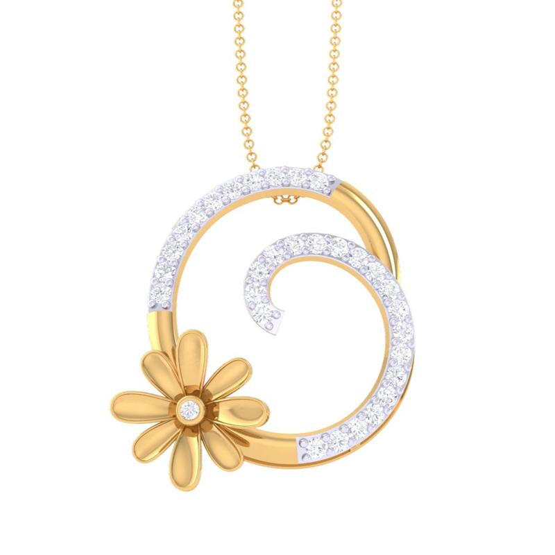 3D Printable Cad jewelry design of Lady diamond Pendant