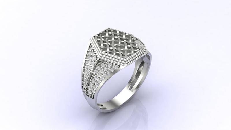 Gents Ring Print Ready STL 3DM Gents Rings Diamond Men Ring 3D print model