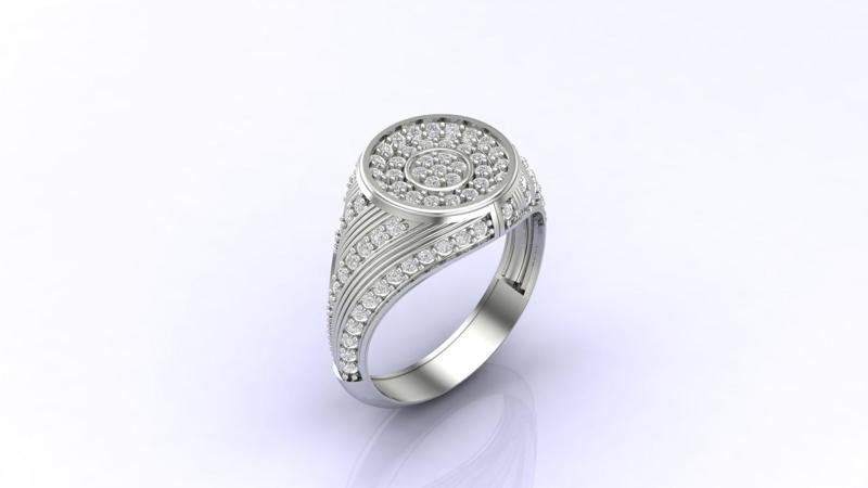 Gents Ring Print Ready STL 3DM Gents Rings Diamond Men Ring 3D print model