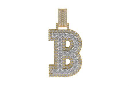 00009 Letter B Iced Out Hip Hop Pendant