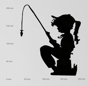 Wall tattoo girl fishing