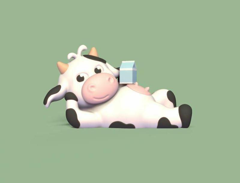 Cow Holding Milk