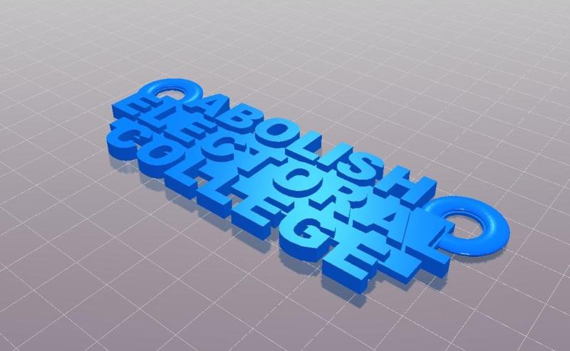 "ABOLISH ELECTORAL COLLEGE" necklace charm with 2 rings