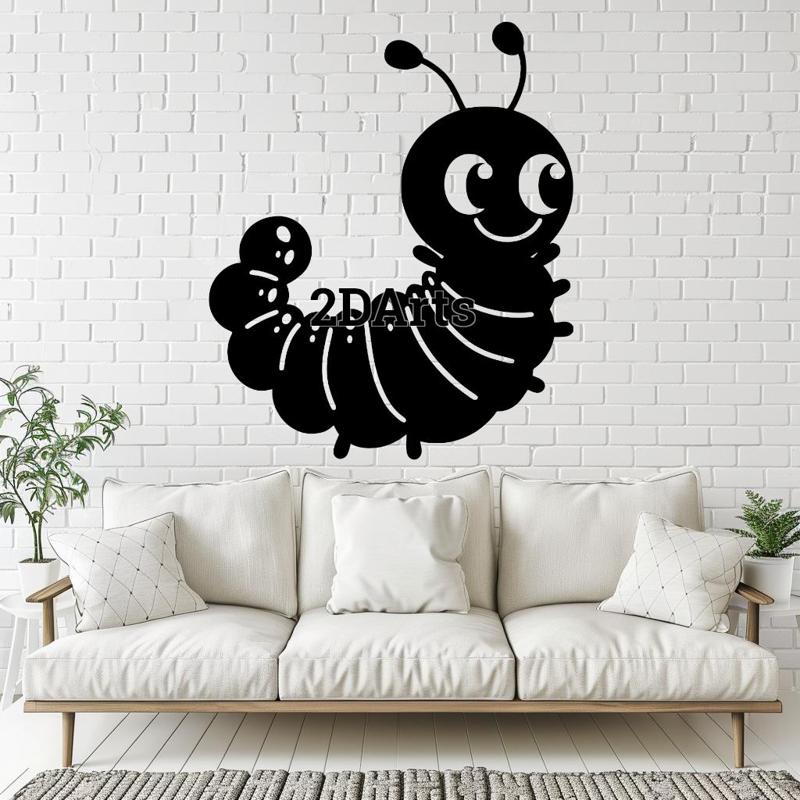 Cute Caterpillar 2D Wall Art/Window Art STL & SVG File for 3D Printing and Laser Cutting