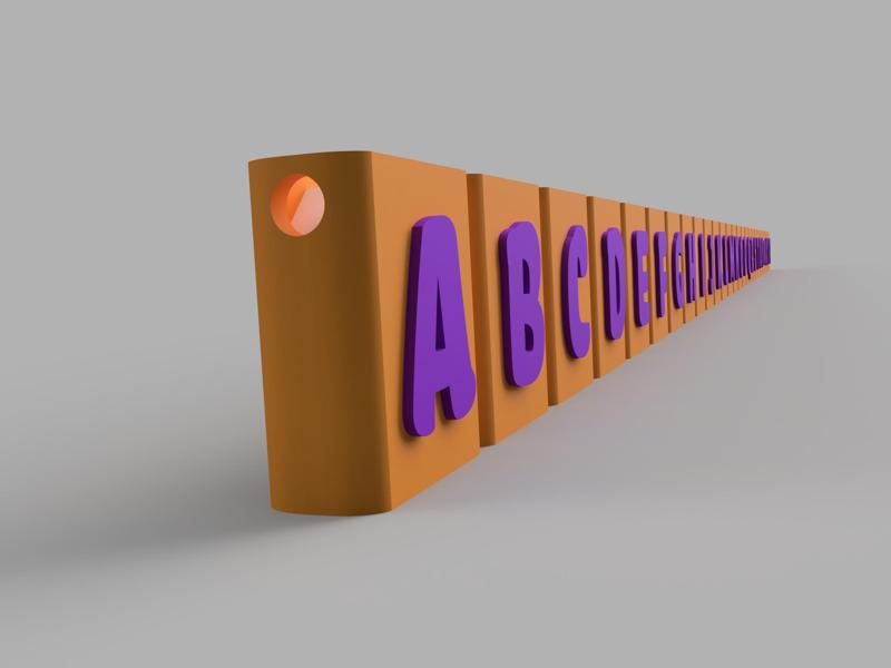 Library of Letters - Alphabet Mini Book Keychain Collection - 26 Seperate .stl or pre-coloured .3mf