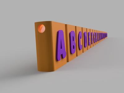 Library of Letters - Alphabet Mini Book Keychain Collection - 26 Seperate .stl or pre-coloured .3mf