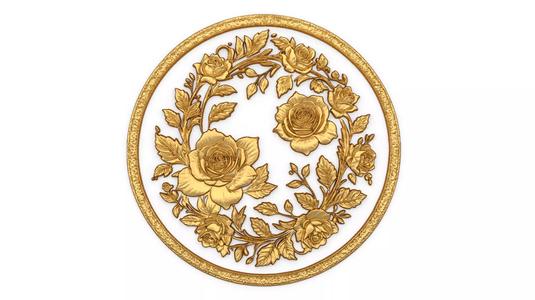Classic circular carved decor ornament 14