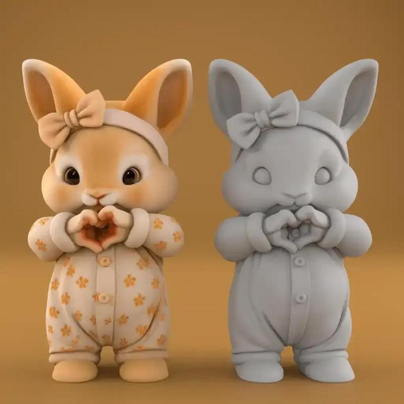 Cute Bunny Heart Hands STL for Joyful Decor
