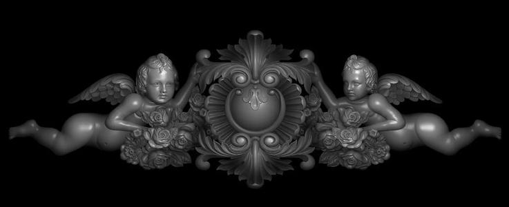 3d model of flowers and leaves