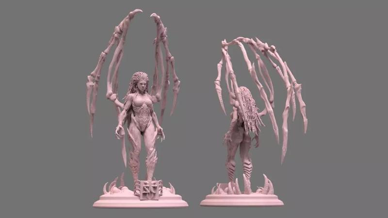 Kerrigan two demon statues with wings