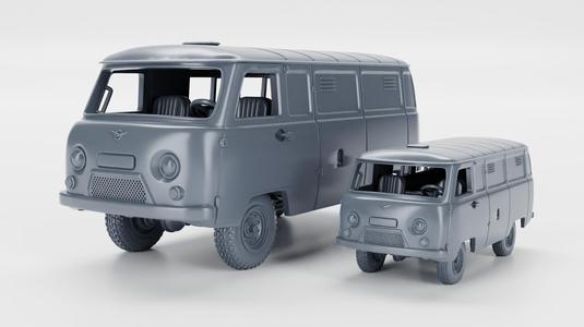 UAZ-452 "Bukhanka" (van) (USSR, Cold War) (1:56 and 1:100 scale)