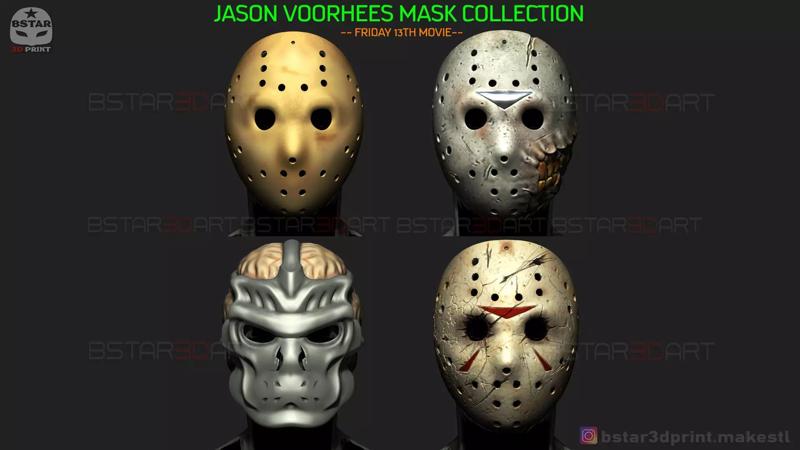 Jason Voorhees Masks - Friday 13th movie - Halloween Cosplay 3D Model Collection