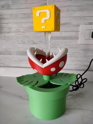 3D Printed Piranha Plant Magic Fountain – Super Mario Inspired Floating “?” Block Illusion