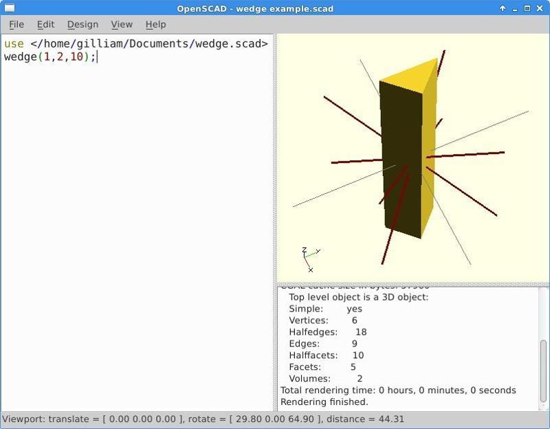 wedge module for openscad