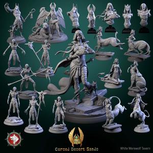 Cursed Desert Sands - August 2025 Release. 24 Pre-supported STLs