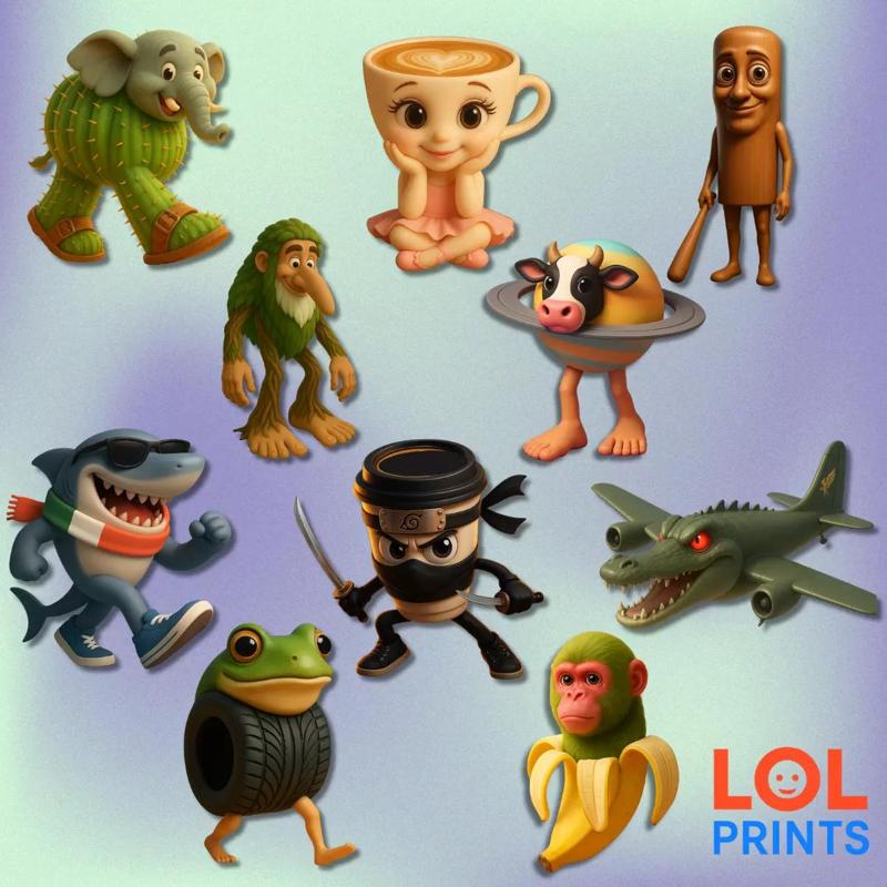 ITALIAN BRAINROT COLLECTION - PACK OF 10 ABSURD 3D VIRAL MEMES