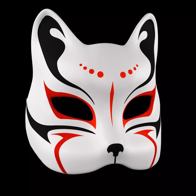 Japanese Kitsune Cat Mask Cosplay and Decoration