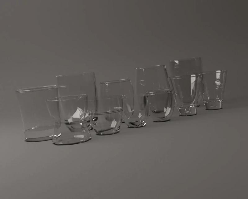 GLASSWARE---Water Glasses 001-011 3D Model Collection