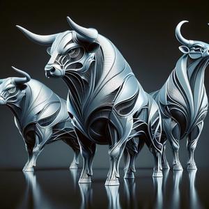 Majestic Cybernetic Charging Bull - 3D Print Ready STL Sculpture
