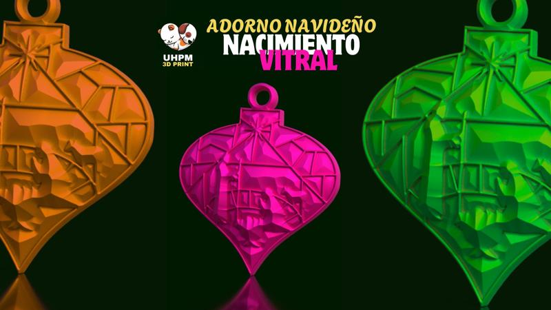 CHRISTMAS ORNAMENT - STAINED GLASS NATIVITY