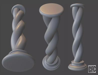 Goth Shaft - 3d model for CNC - GothColumnCFC07 - shaft