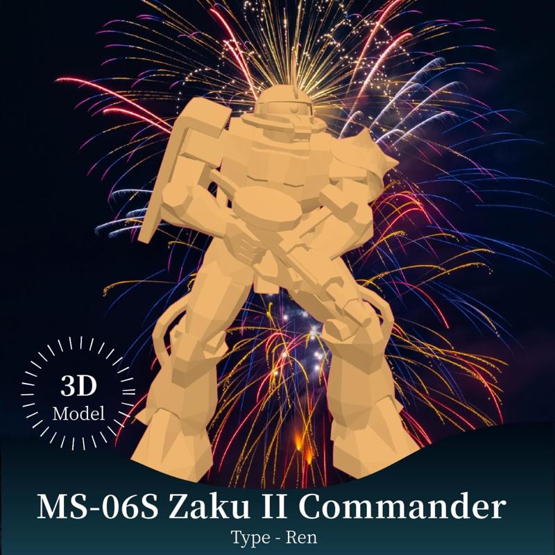 MS-06S Zaku II Commander Type - Ren 3D Print Model