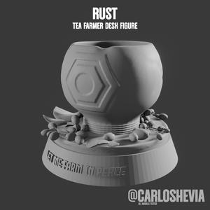 RUST DESK FIGURE FOR THE TEA FARMERS [LET ME FARM IN PEACE]