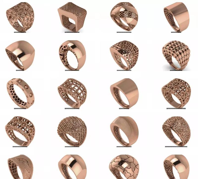 225 Plain gold rings 3dm stl render details 3D Model Collection