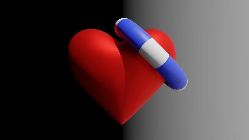 Heart in swimming wheel