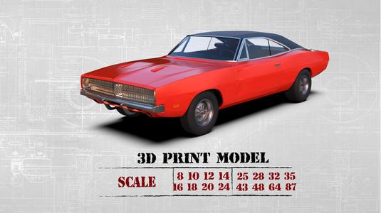 Car 3d printing models Charger second gen with interior