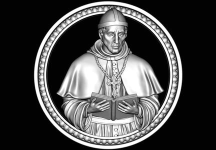 Saint Pope Gregory The Great Bas Relief Pendant