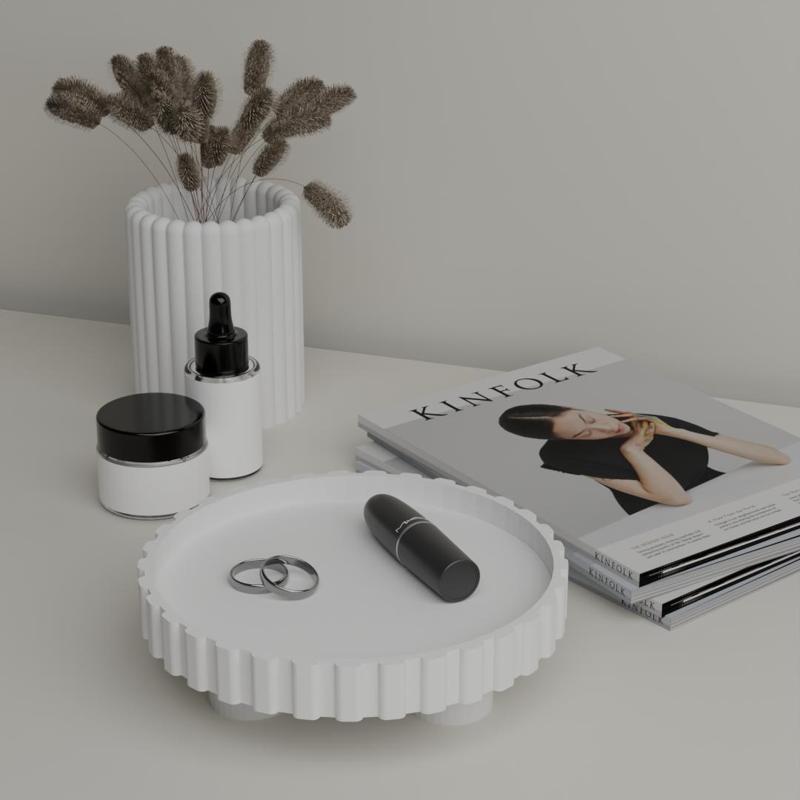 Aesthetic Tray and Vase Flower