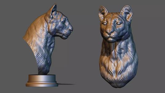 Puma cougar bust