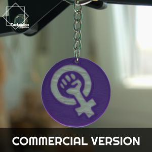 FEMINIST FIST UP KEY RING COMMERCIAL VERSION