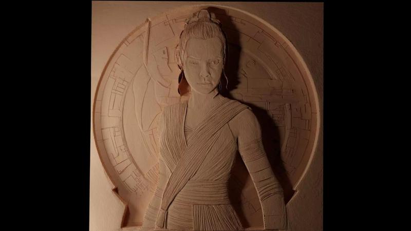 Rey Star Wars CNC 3d Print High Relief Sand Casting