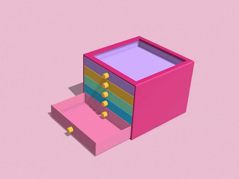 Dopamine Color Jewelry Box Cabinet