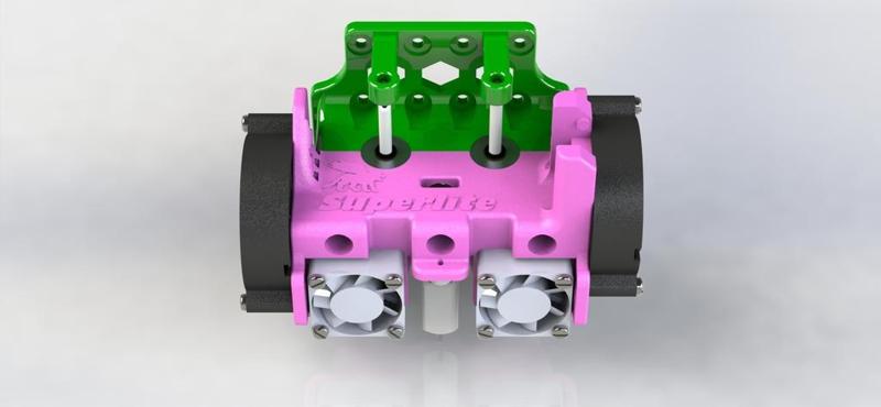 Superlite! Lightweight BL Touch Dual Bowden Extruder Lion Mount for Anet A8 & Prusa i3! *With 60mm Fan Adapter!*