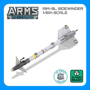 🚀AIM-9L Sidewinder Missile 1/6th Scale - Highly Detailed - 3D Print Ready