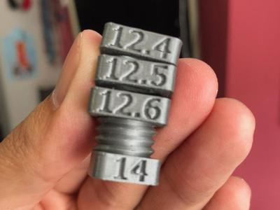 Bolt and nut - 2.1mm thread pitch, 12.09 TPI