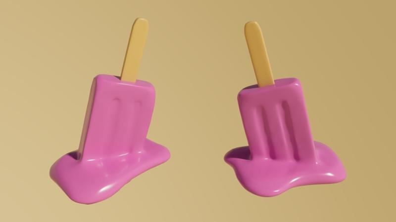 Decorating melted ice cream sticks