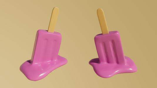 Decorating melted ice cream sticks