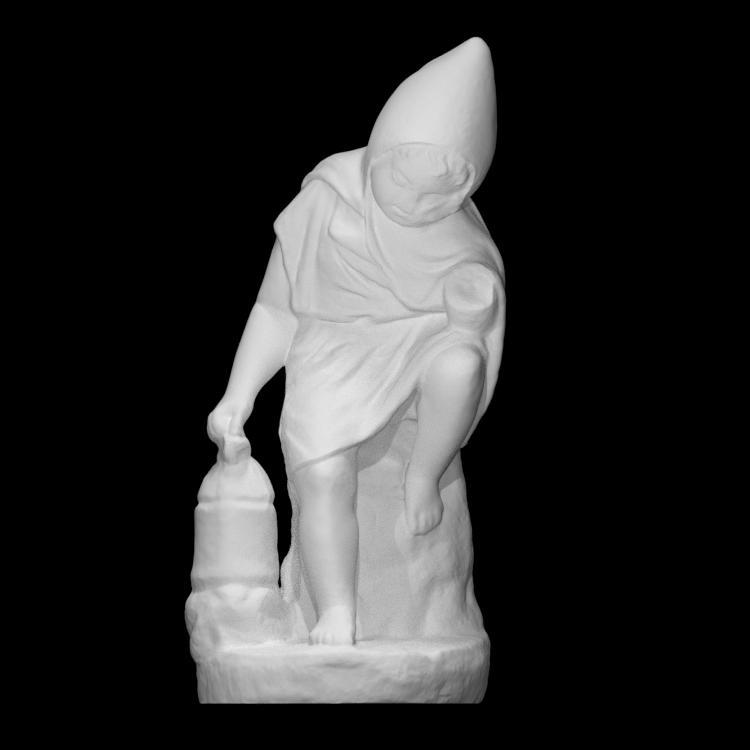 Statuette of a sleeping child with a lamp