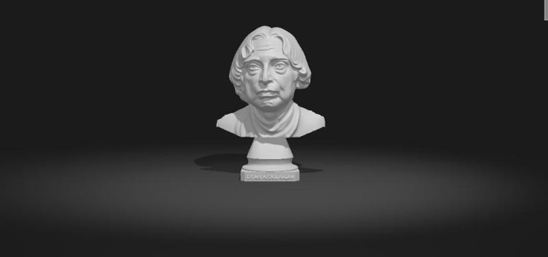 3D model of bust sculpture of Dr. APJ Abdul Kalam, Former President of India
