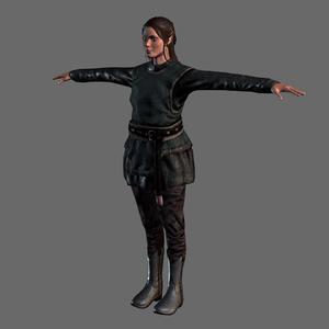 Animated Elf woman-Rigged 3d game character Low-poly