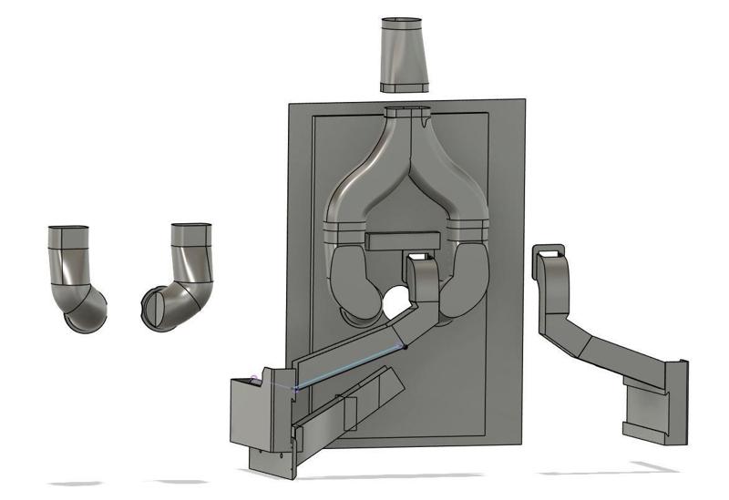 Creality K2Plus exhaust air system with poopslide system