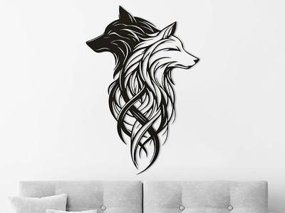 White wolf and black wolf