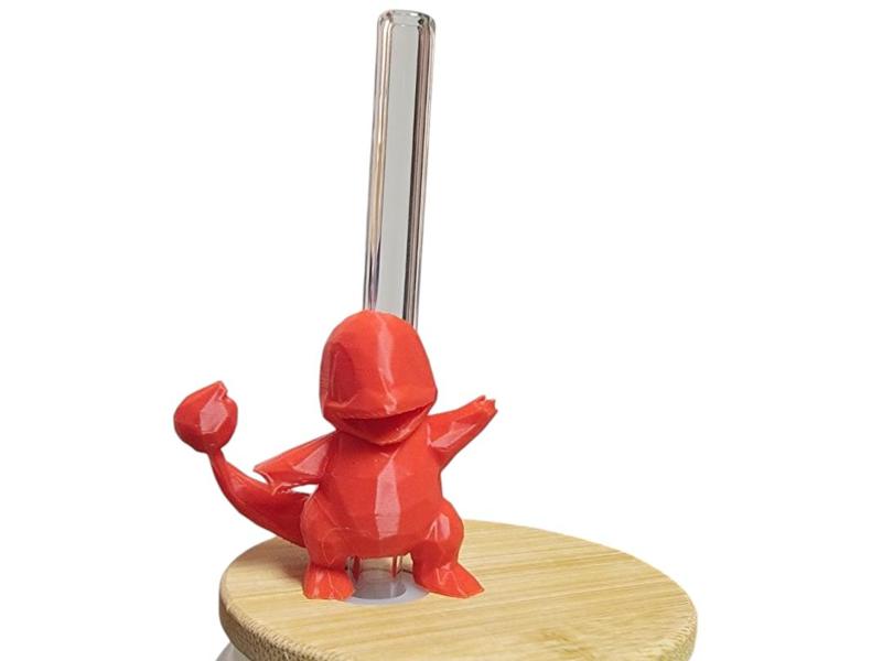 Charmander Straw Topper - Geometric/Low Poly