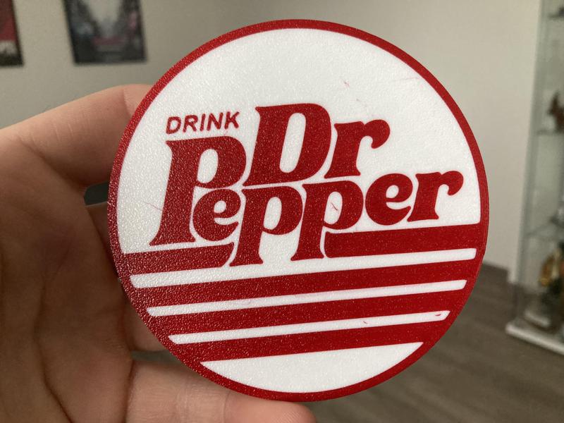 Dr. Pepper logo coaster
